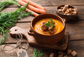 Spiced Lemon Cilantro Carrot Soup