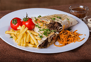 Arabian wrap with lamb parsley & mint